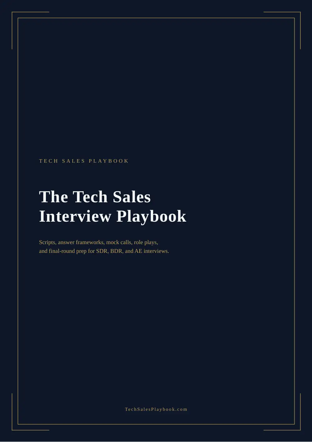 The Tech Sales Interview Playbook, preview page 1